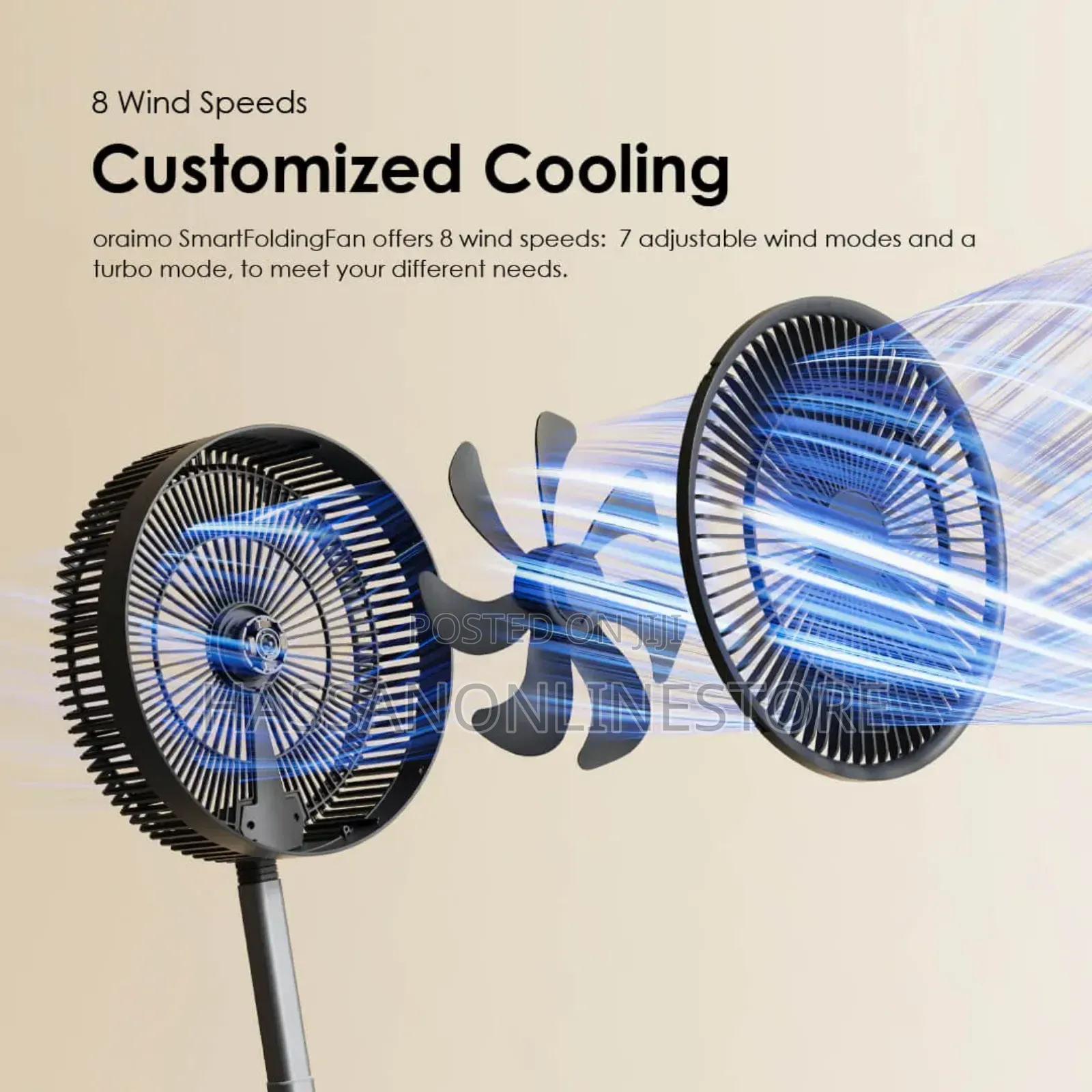Oraimo Smartfoldingfan Type-C Rechargeable Folding Fan