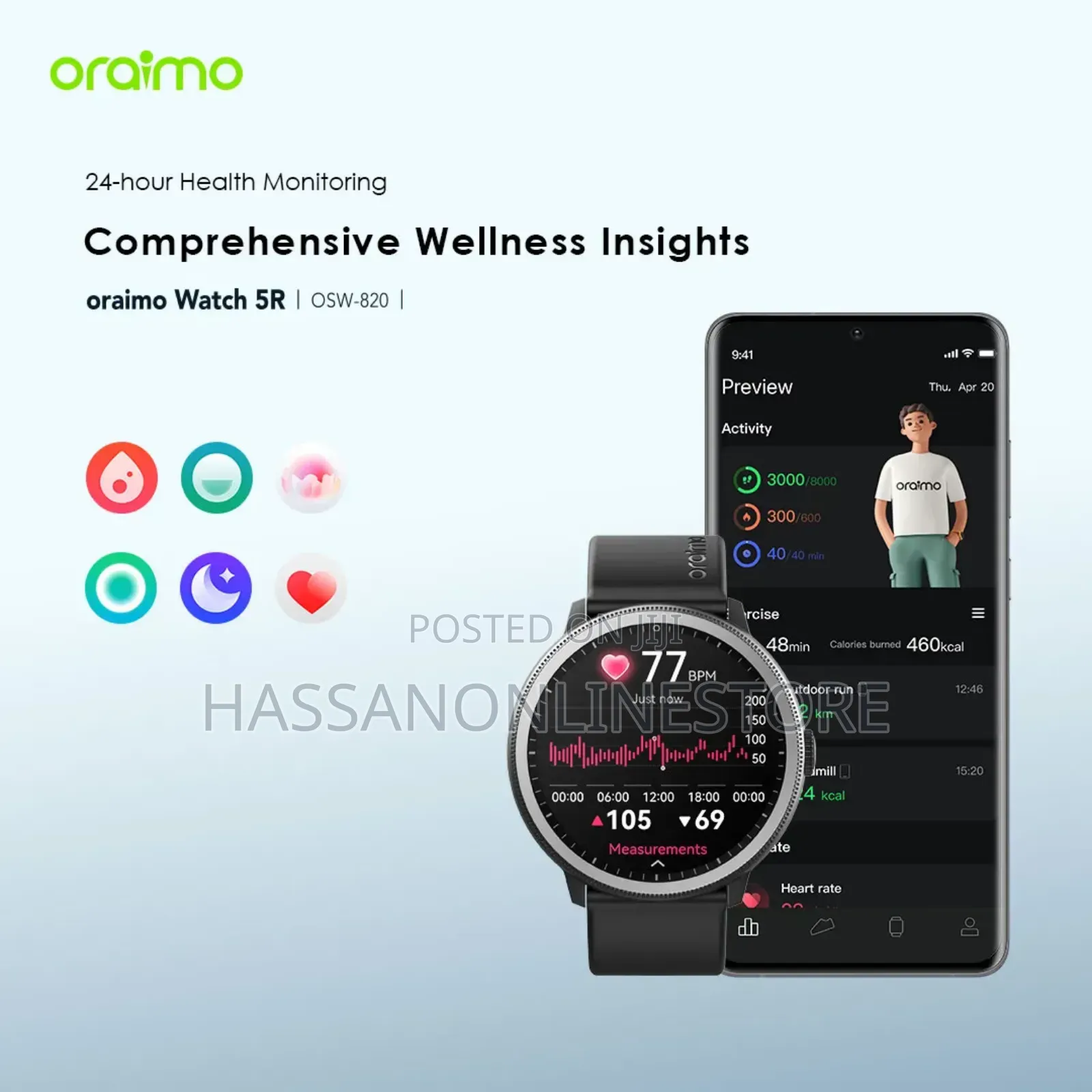 Oraimo Watch 5r 1.43'' Amoled Ip68 Smart Watch