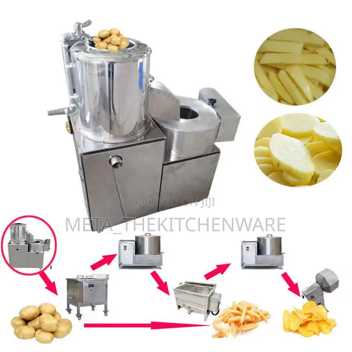 Commercial Potato Peeling and Slicing/Cutting Machine
