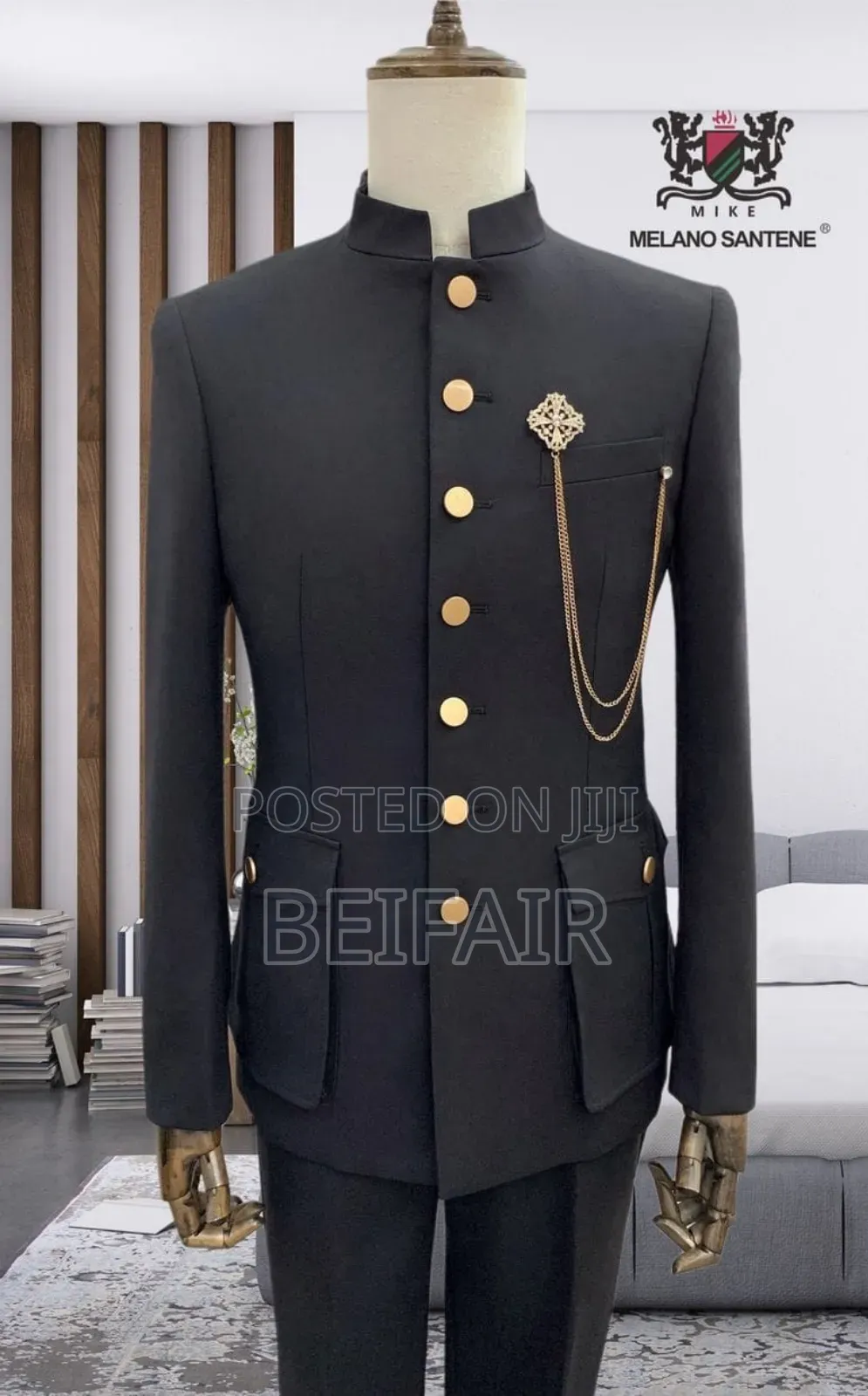 Classic Modern Suti | Black and Dark Blue