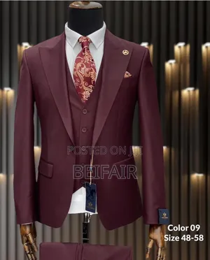 Dark Maroon Plain Suit