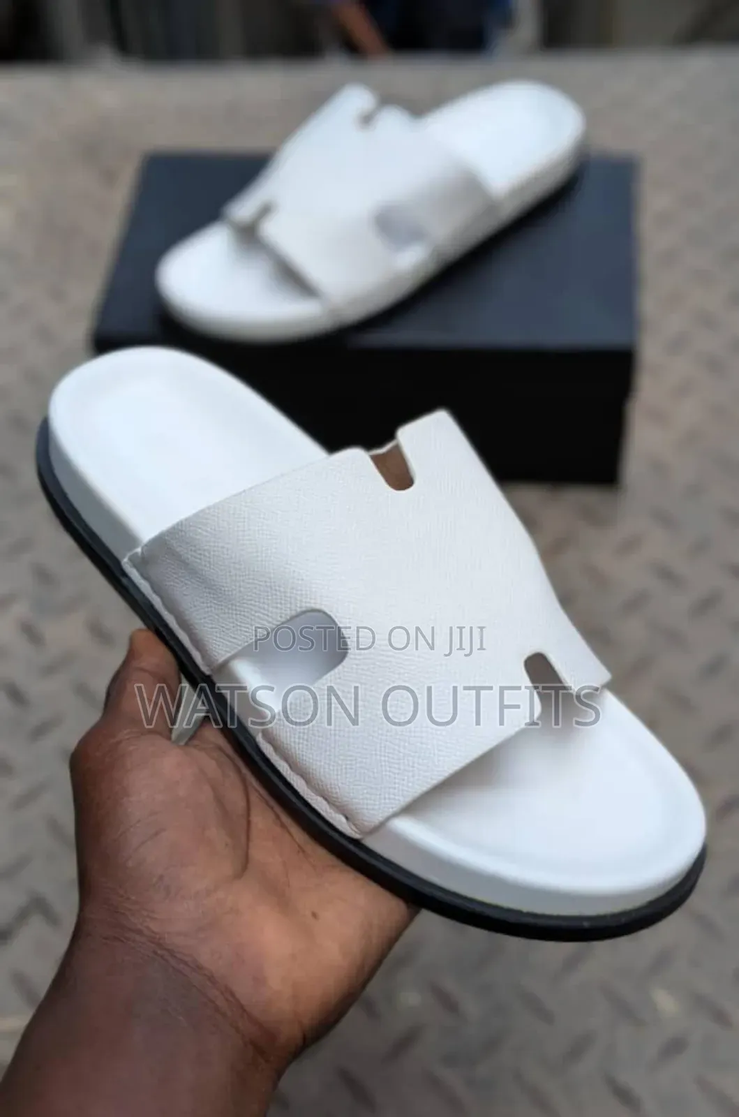 Men's Stylish and Classic White Sandals,Hermes Brand