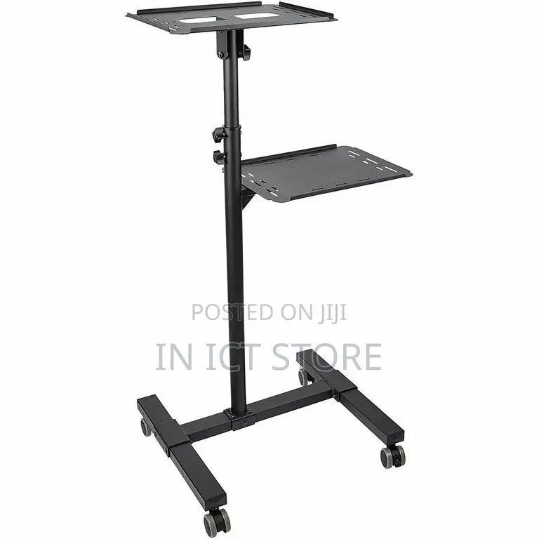 Projector Stand/Height Adjustable Trolley W/ Laptop Shelf