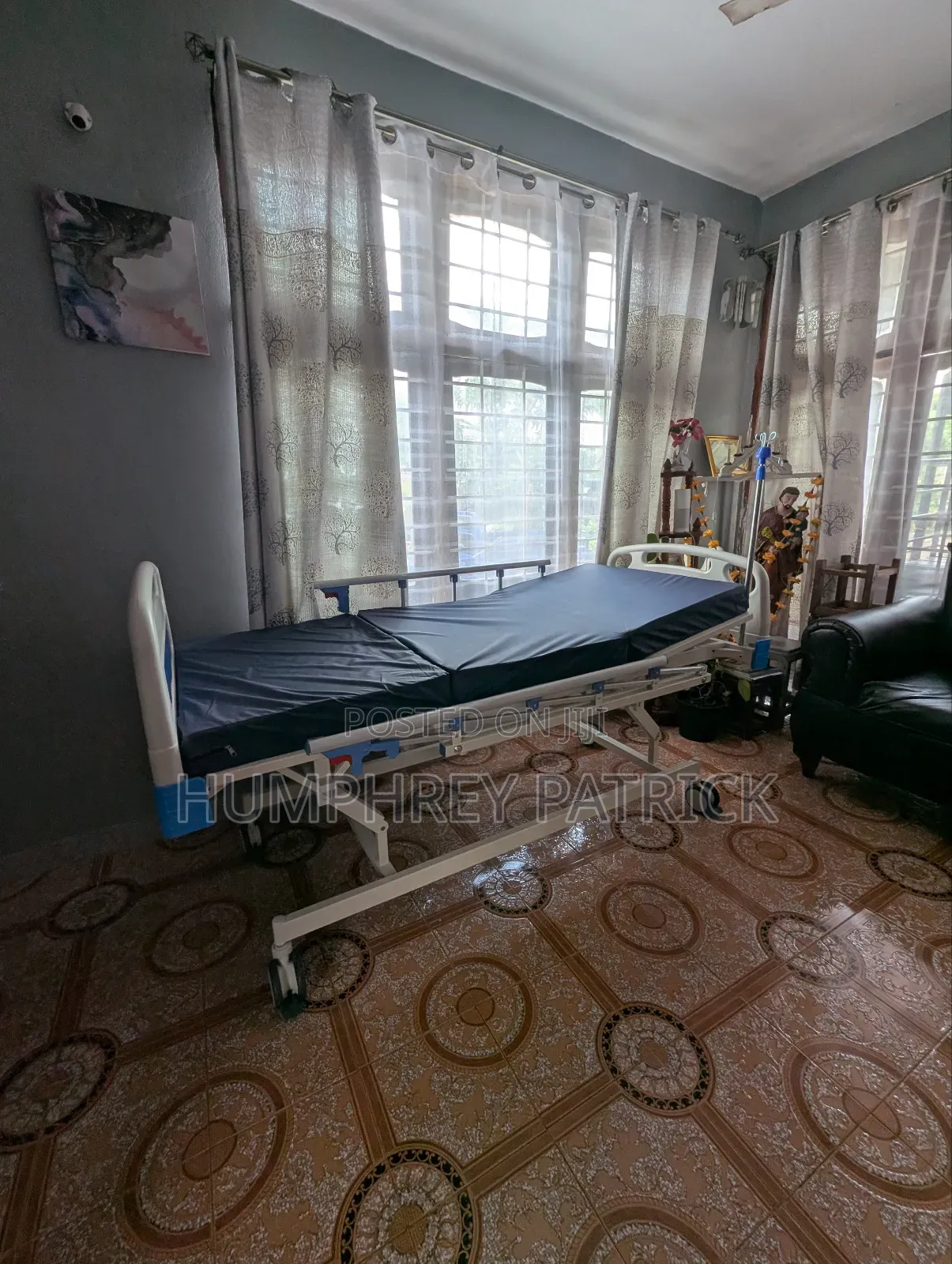 Three Crank Hospital Bed