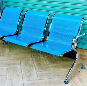 Saloon Metallic, Three-Seater Waiting or Reception Chair