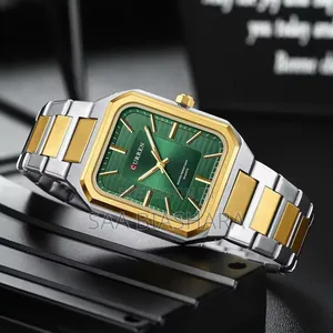 Curren 8457 Classy Watch Silver Gold Green