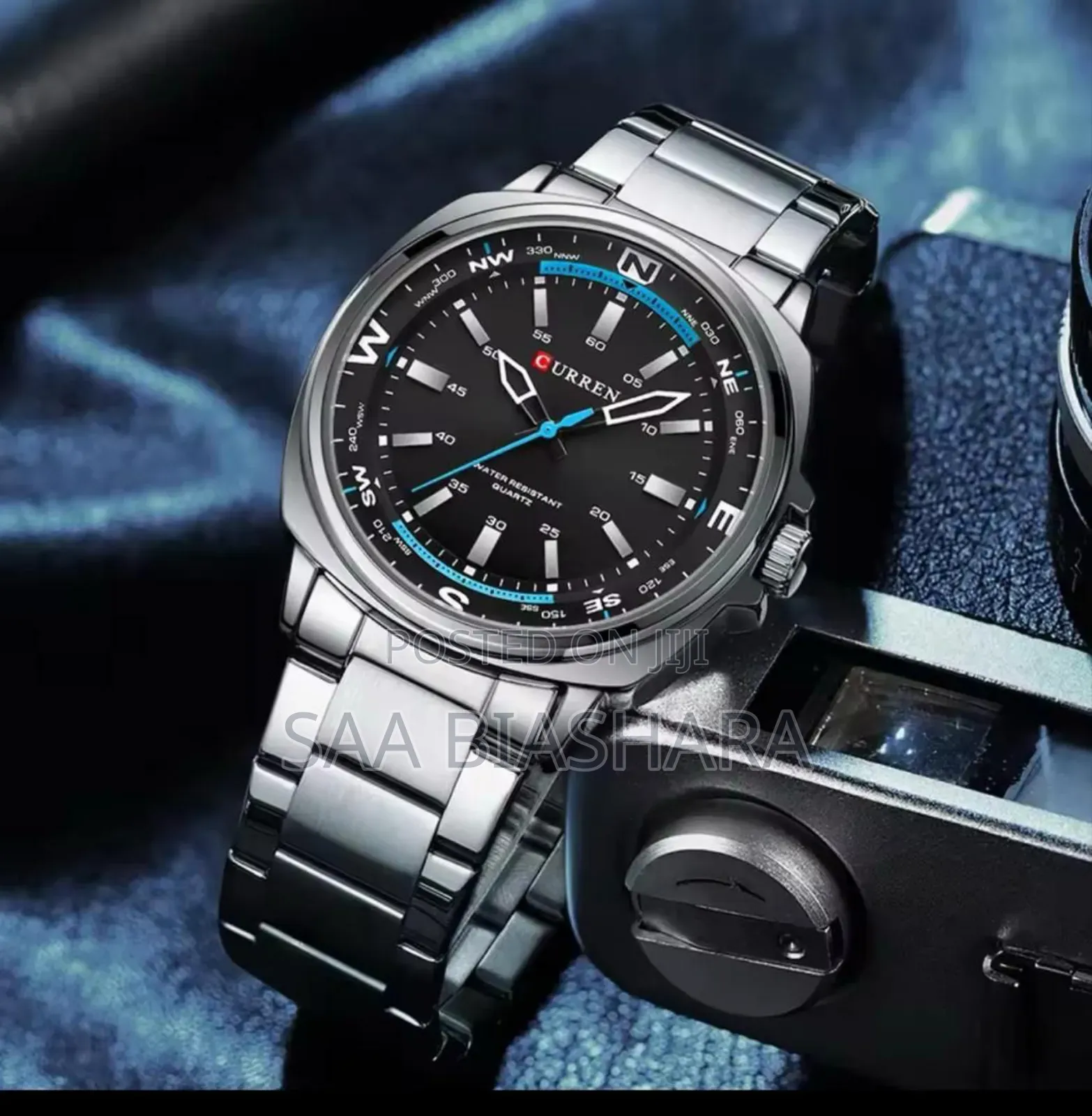 Curren 8455 Top Luxury Watch Silver and Black