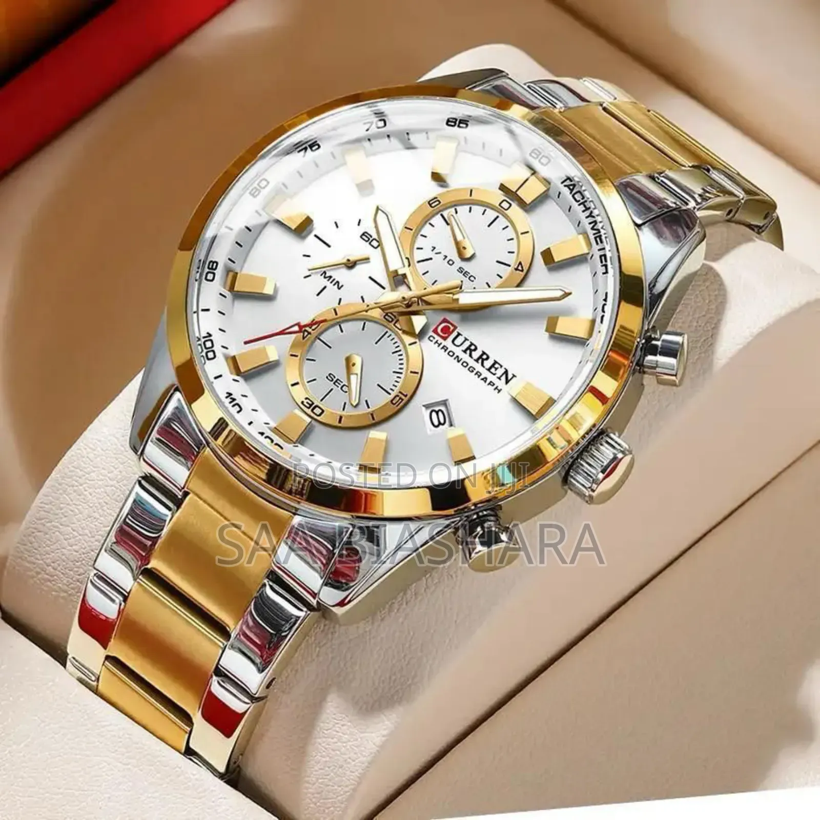 Curren 8275 Mens Watch Silver Gold White