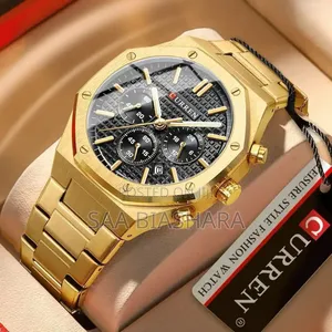 Curren 8440 Men's Watch Six Pin Quartz Calendar Gold