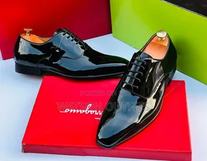 Men's Exceptional Black Shinning Leather Shoes