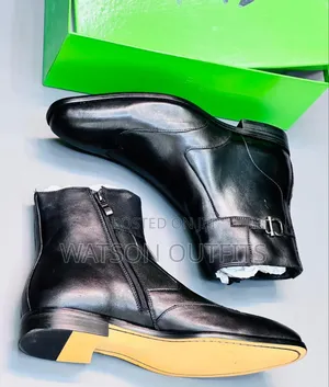 Men's Salvatore Feragamo Leather Boots Most High Cutting