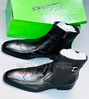 Men's Salvatore Feragamo Leather Boots Most High Cutting