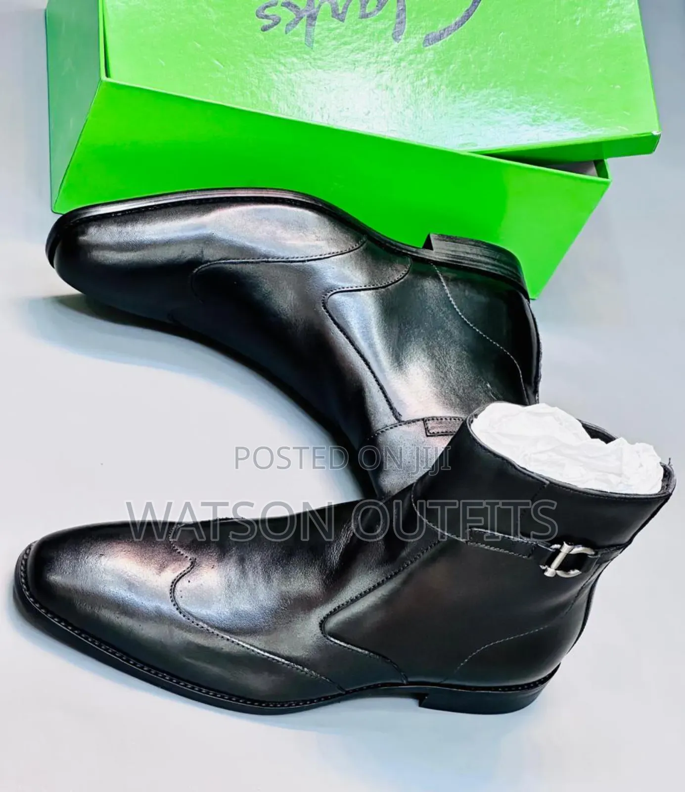 Men's Salvatore Feragamo Leather Boots Most High Cutting