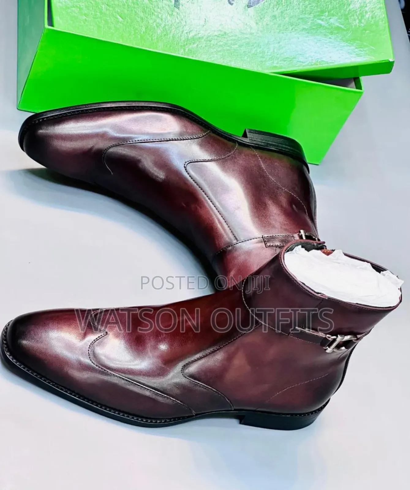 Men's Salvatore Feragamo Leather Boots Most High Cutting