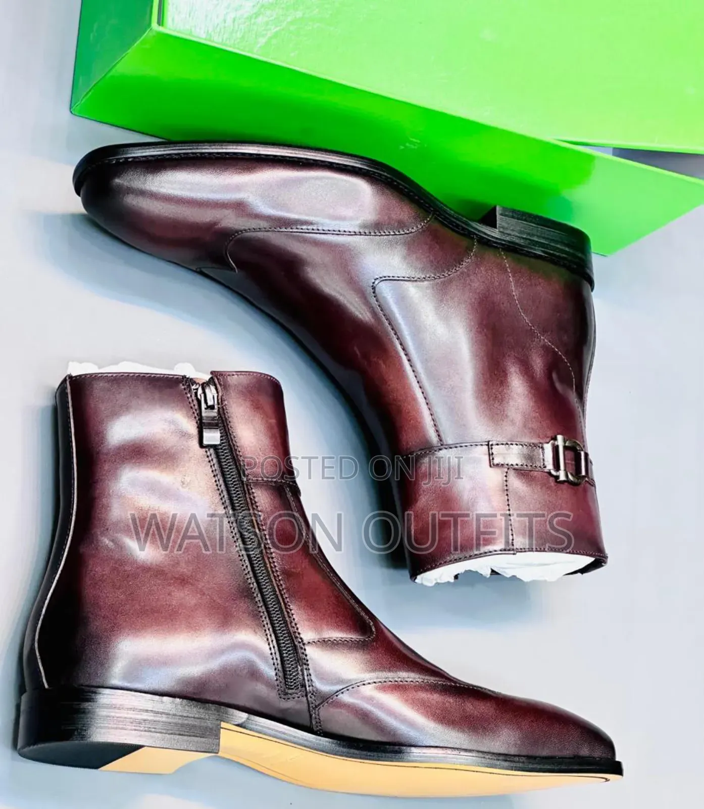 Men's Salvatore Feragamo Leather Boots Most High Cutting