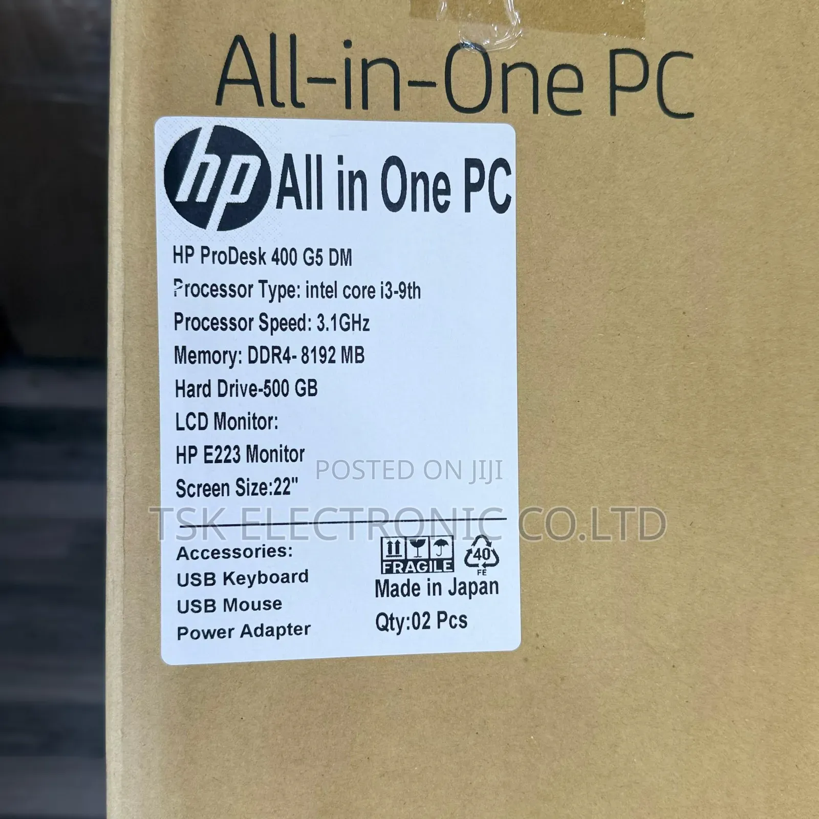 Desktop Computer HP 8GB Intel Core I3 SSD 500GB