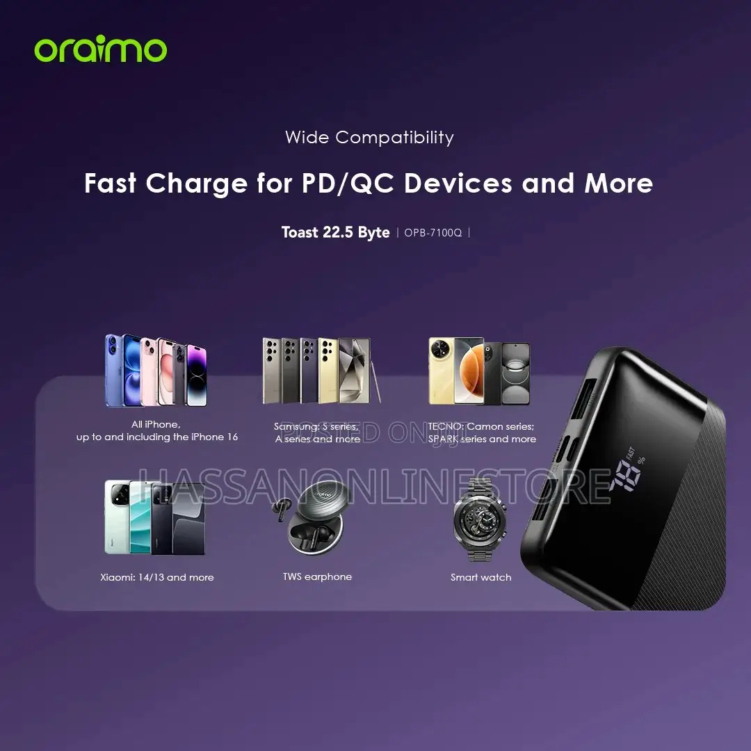 Oraimo Toast 22.5 Byte 10000mah 22.5w Power Bank