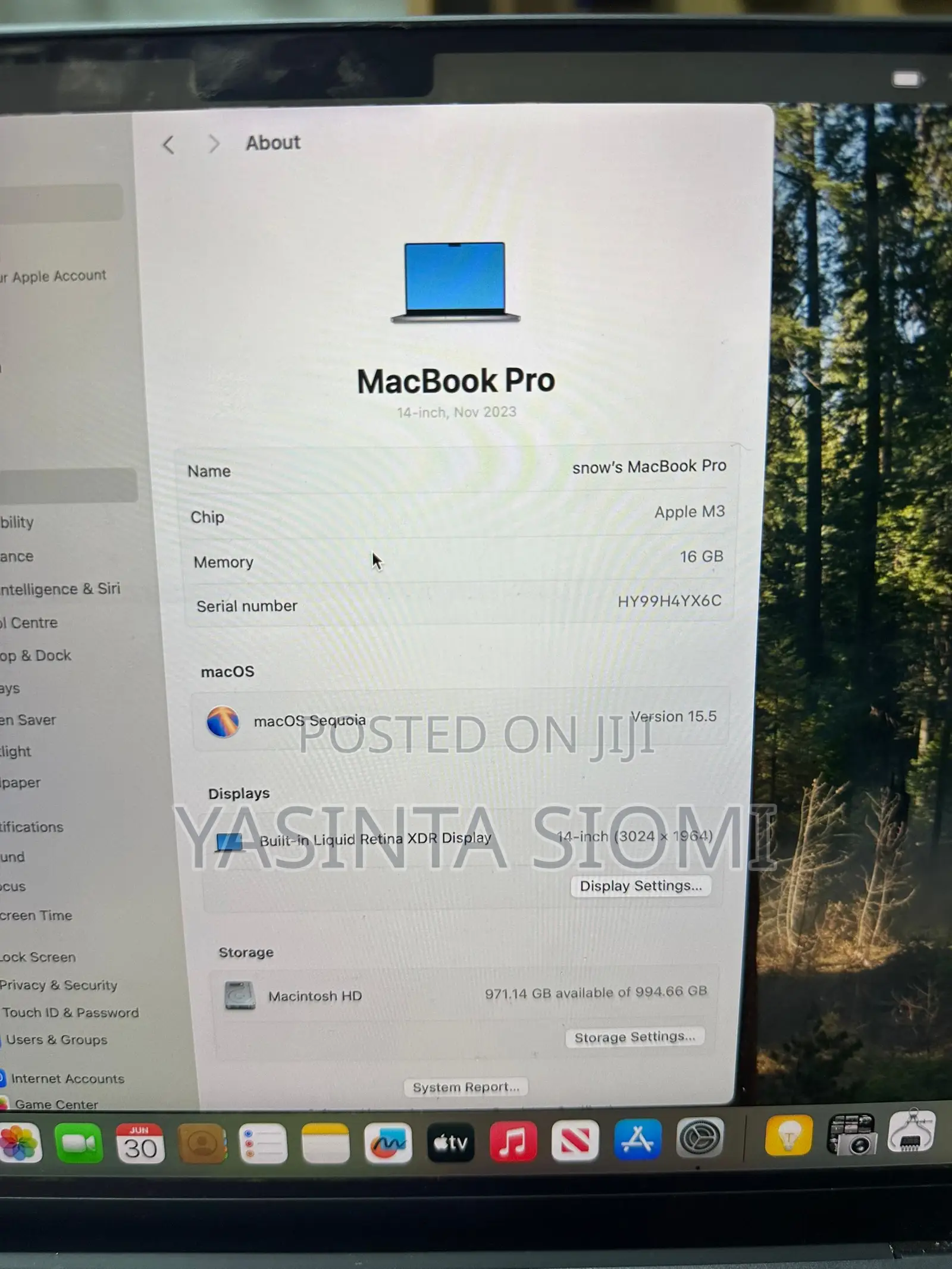 Laptop Apple MacBook Pro 2021 M1 16GB Apple M3 SSD 1T