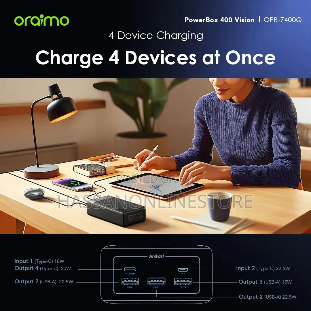 Oraimo Powerbox 400 Vision 40000mah 22.5w Power Bank