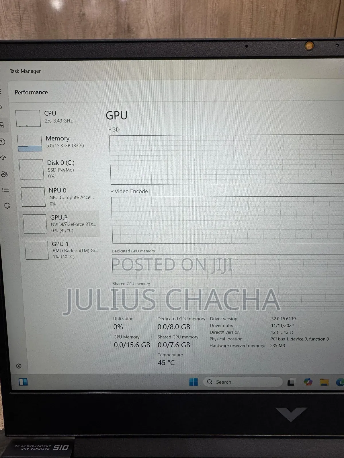 New Laptop HP Victus 15 16GB AMD Ryzen 7 SSD 1T