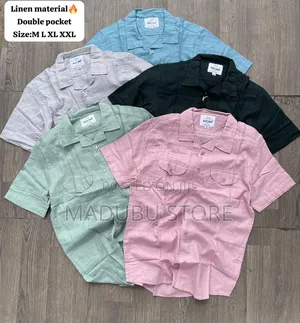 Doubĺe Pocket Ĺinen Material Half Sleeve