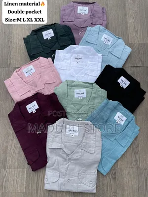 Doubĺe Pocket Ĺinen Material Half Sleeve