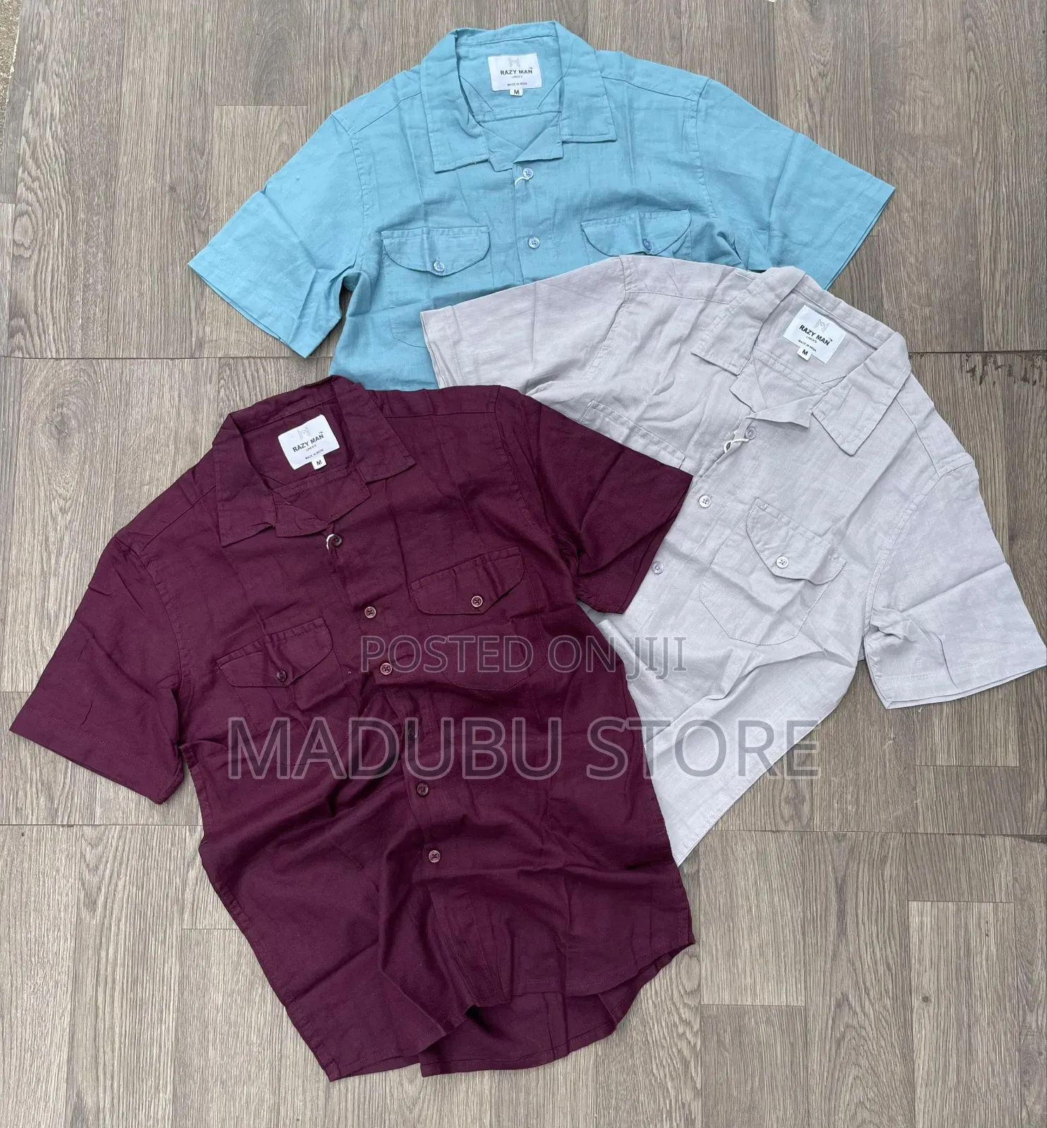 Doubĺe Pocket Ĺinen Material Half Sleeve