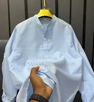 Linen Collarless Shirt