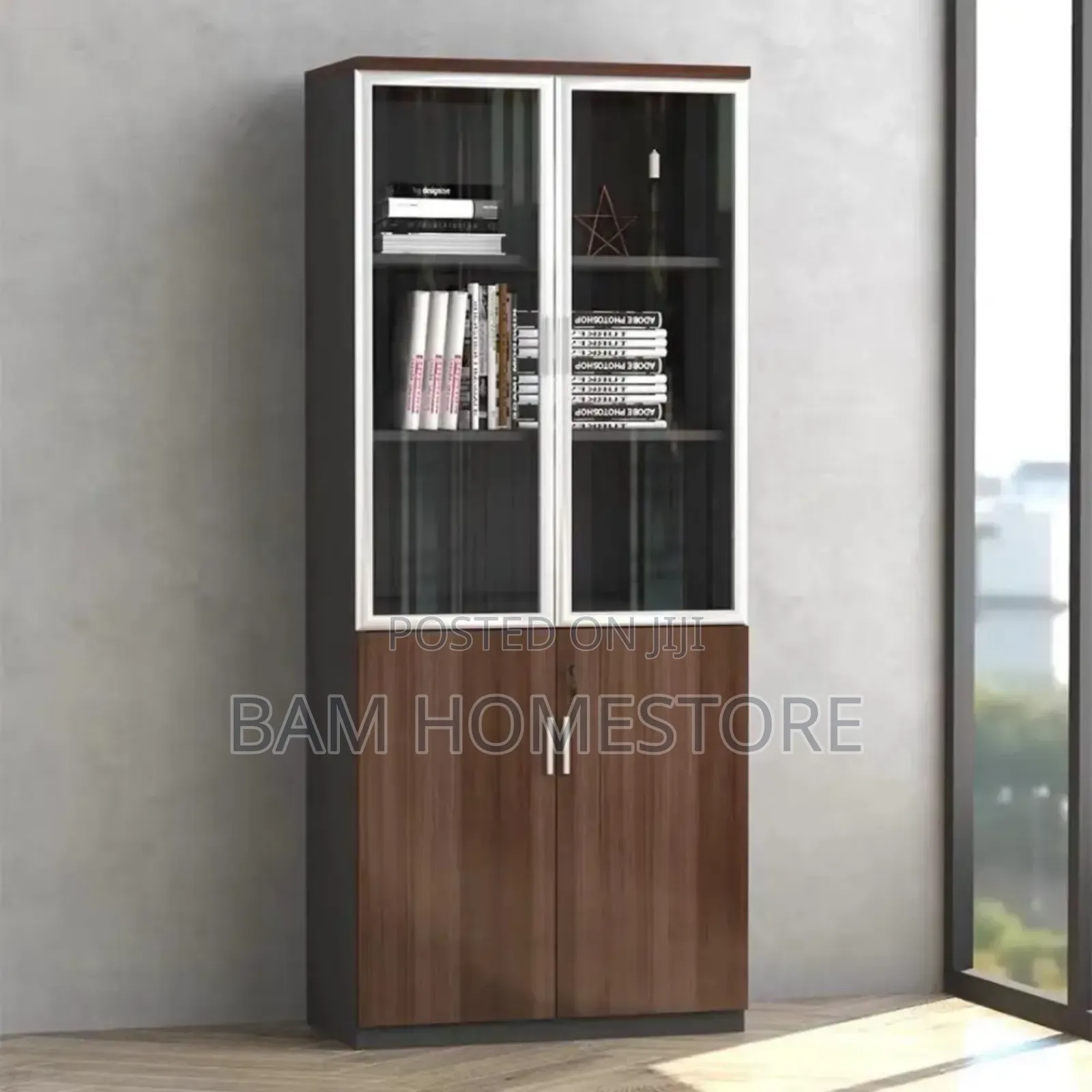 Office Wooden Cabinets With Glasses