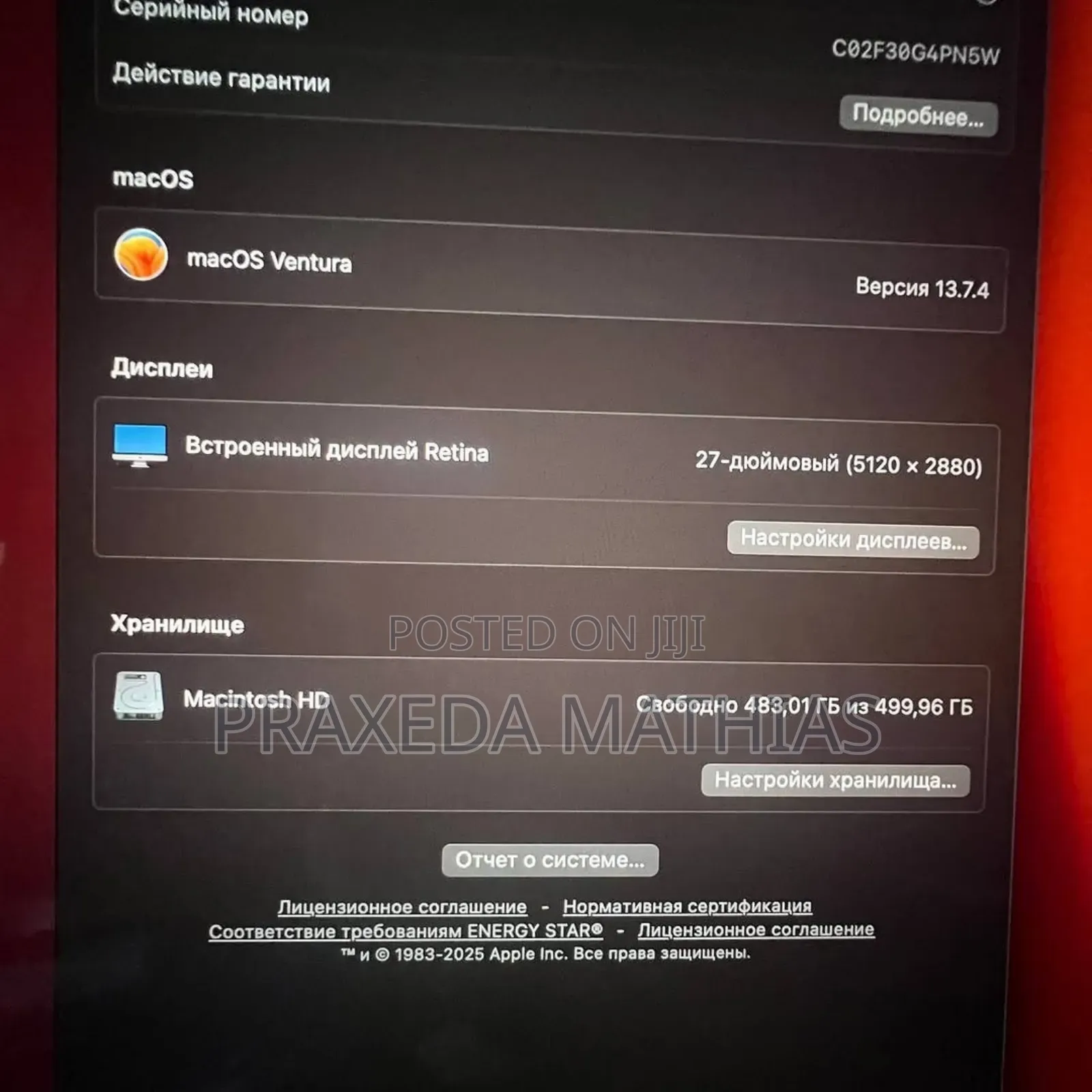 Laptop Apple MacBook 2020 64GB Intel Core I9 SSD 1T