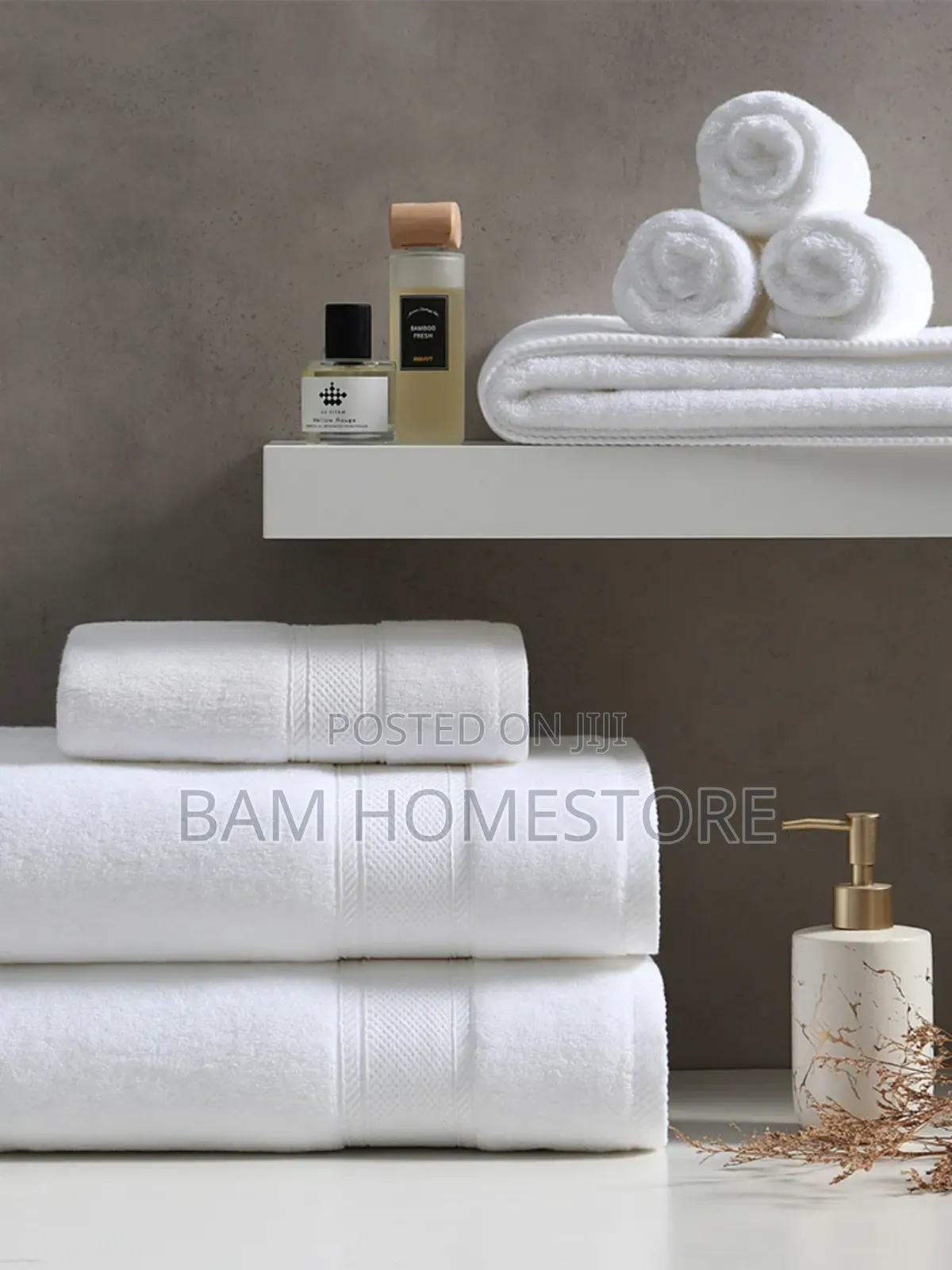 Pure Cotton 100% White Towels Large Size