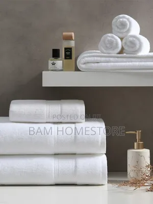 Pure Cotton 100% White Towels Large Size