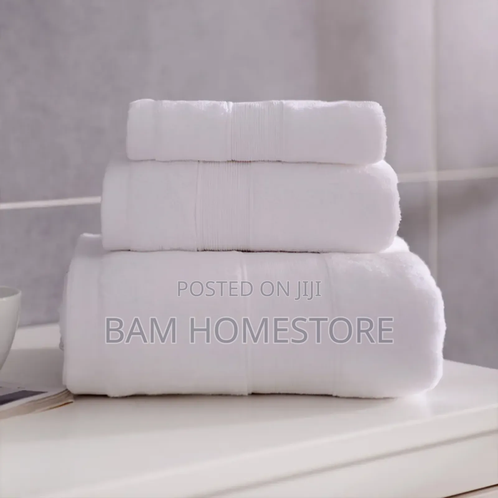 Pure Cotton 100% White Towels Large Size