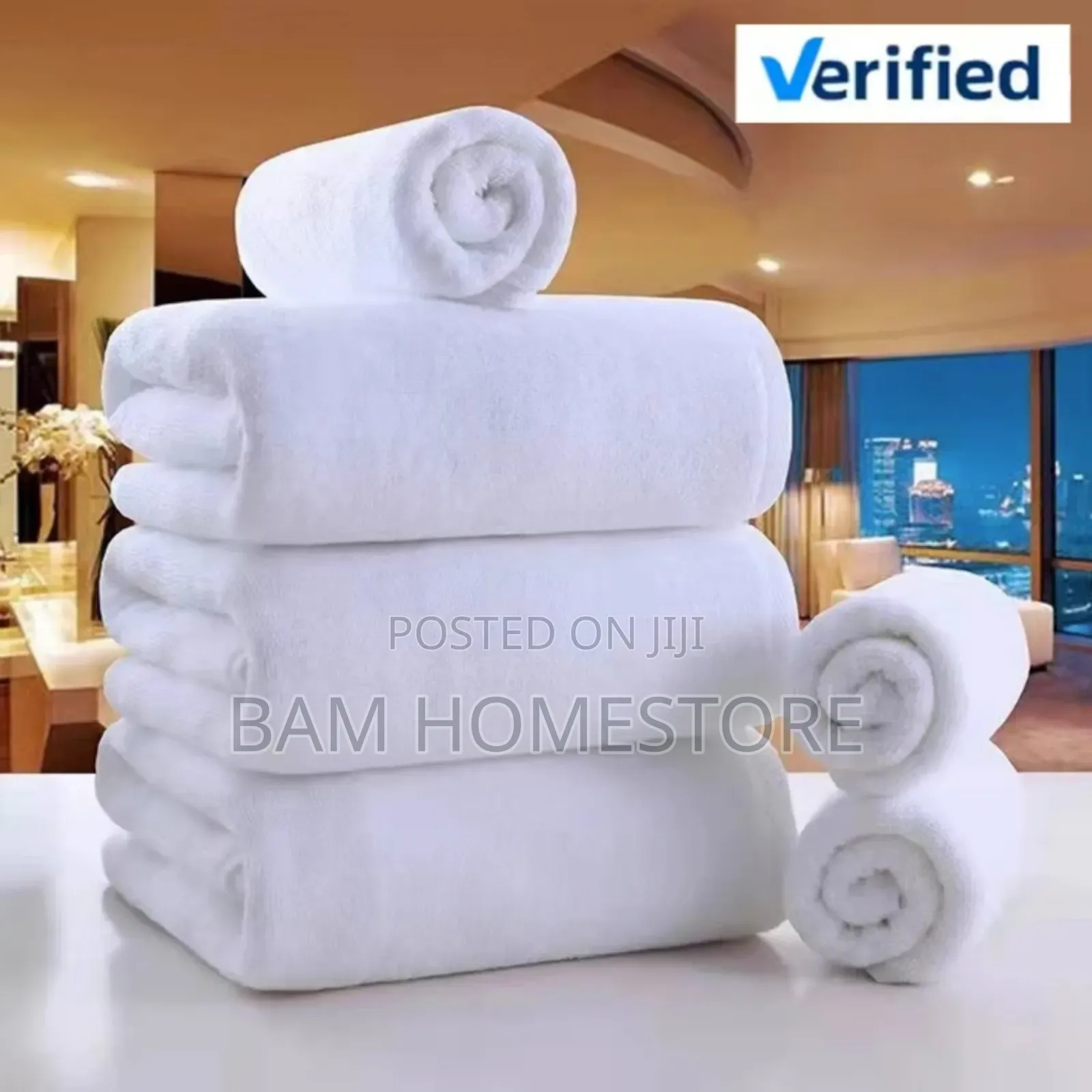 Pure Cotton 100% White Towels Large Size