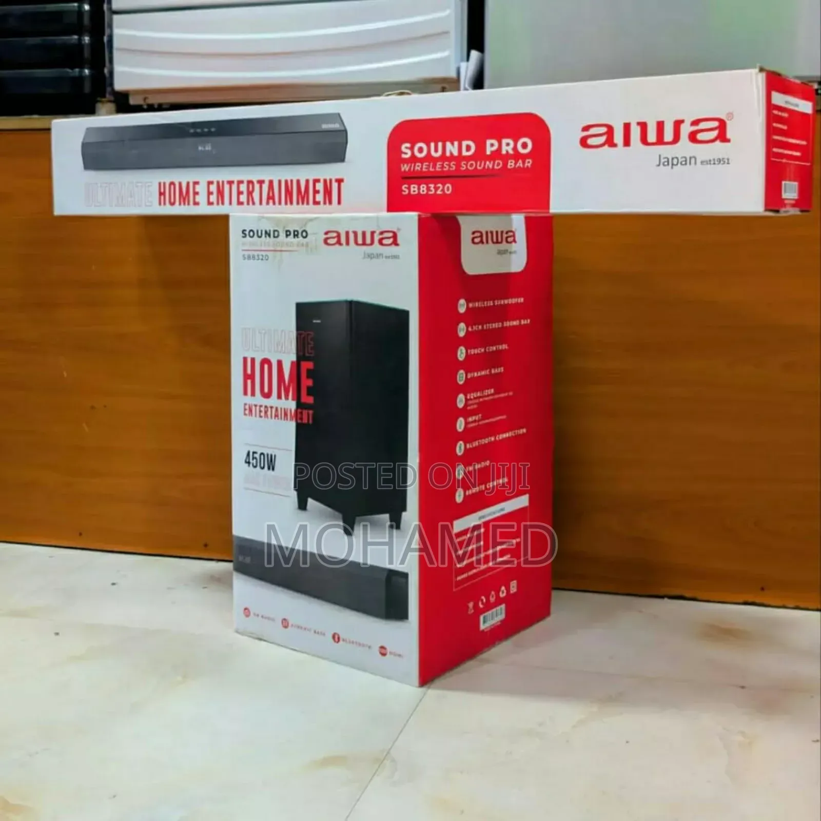 Aiwa Sound Bar Watts 450 Model Sb8320