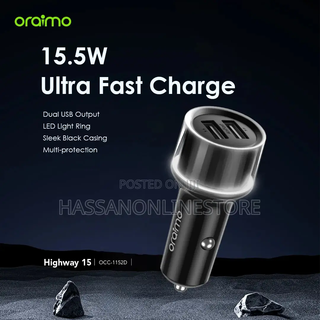 Oraimo Highway 15 15.5w Car Charger With 3-in-1 Cable