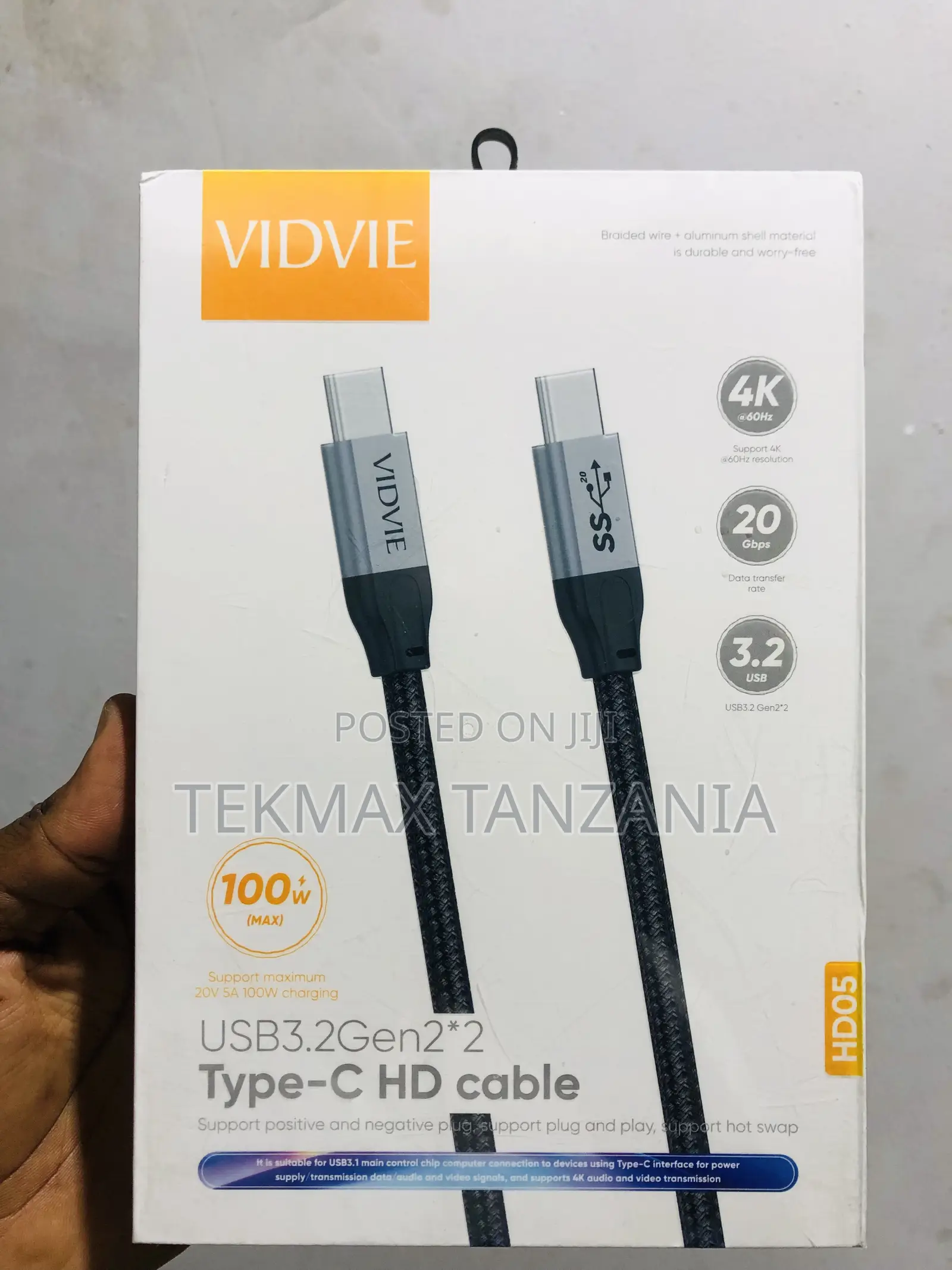 Usb 3.2 Type-C Hd Cable 100w