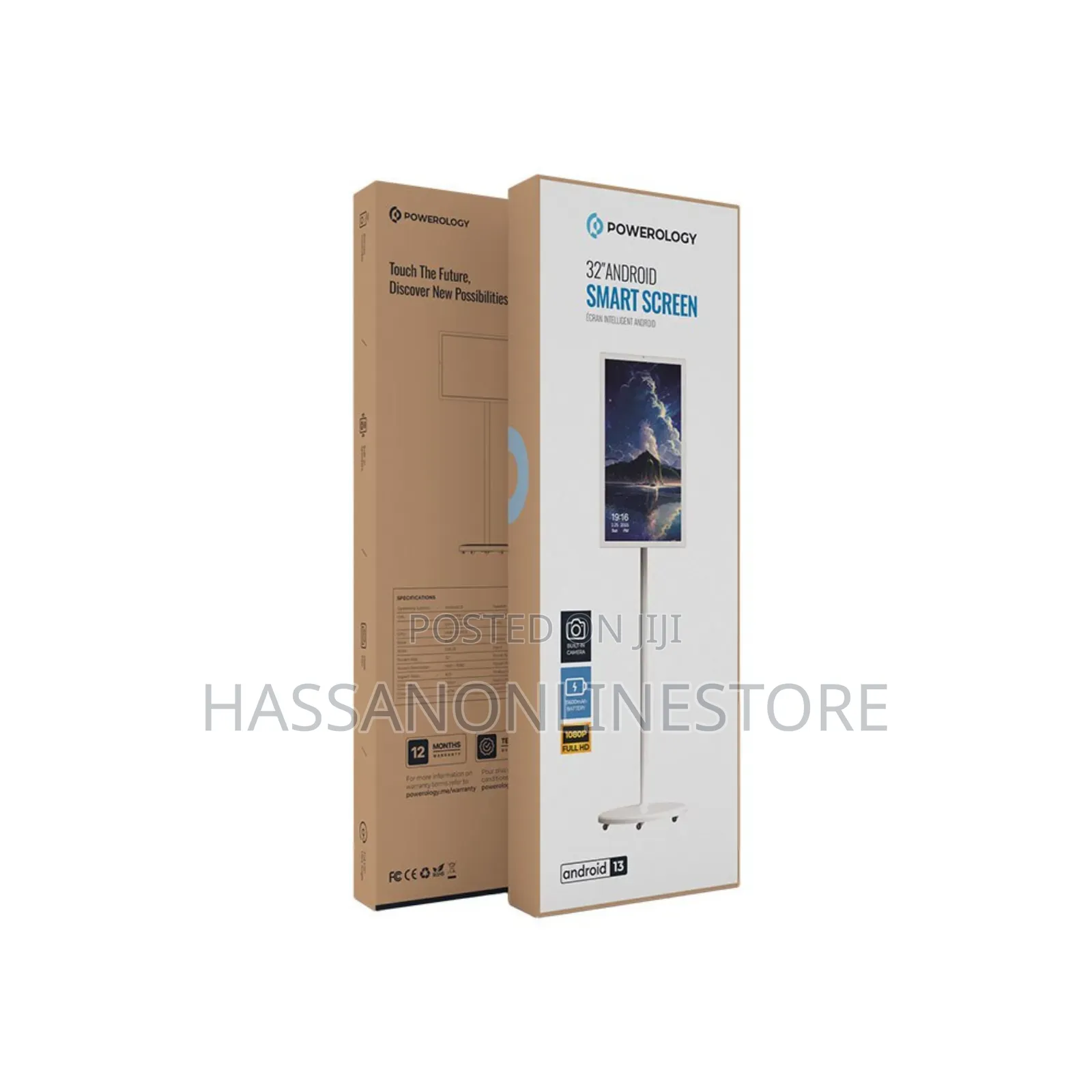 Powerology FHD Android 32” Tablet With Stand - White