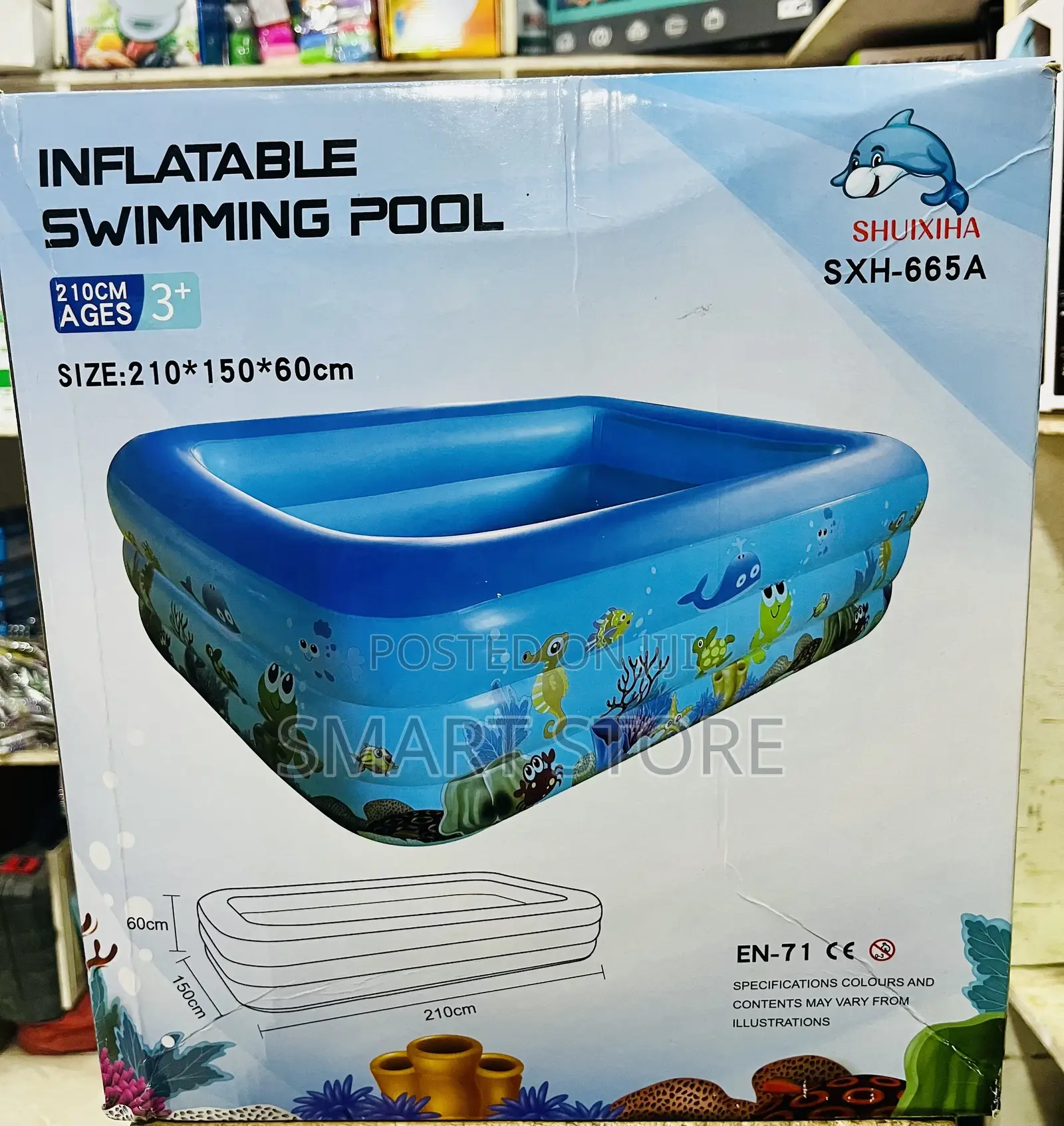 Inflatable Swimming Pool 210×150×60cm With Pump