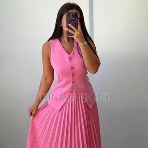 Flower Vest and Long Skirt
