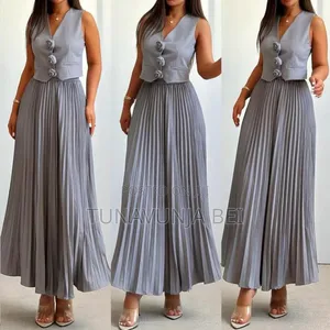 Flower Vest and Long Skirt