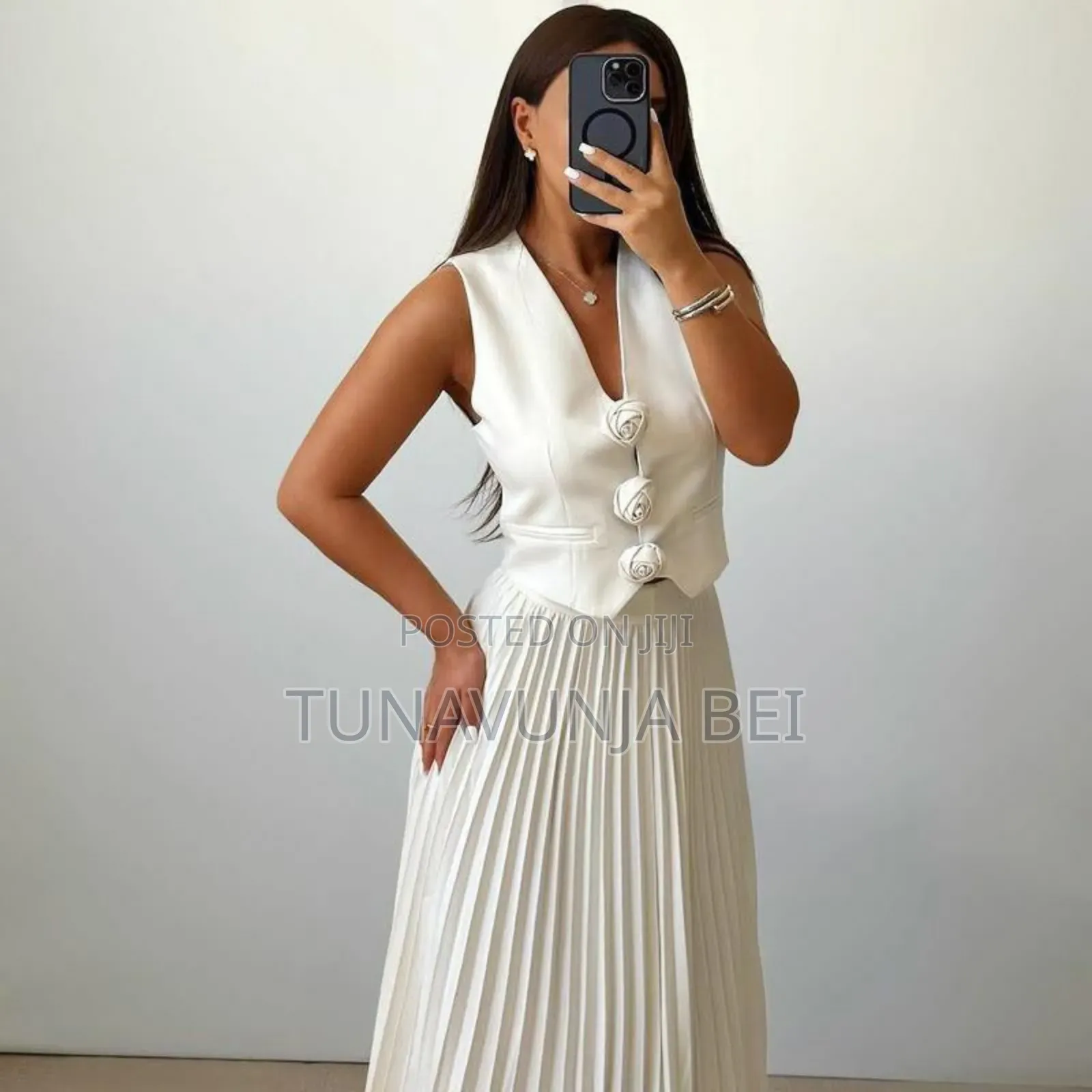 Flower Vest and Long Skirt