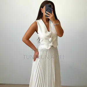 Flower Vest and Long Skirt