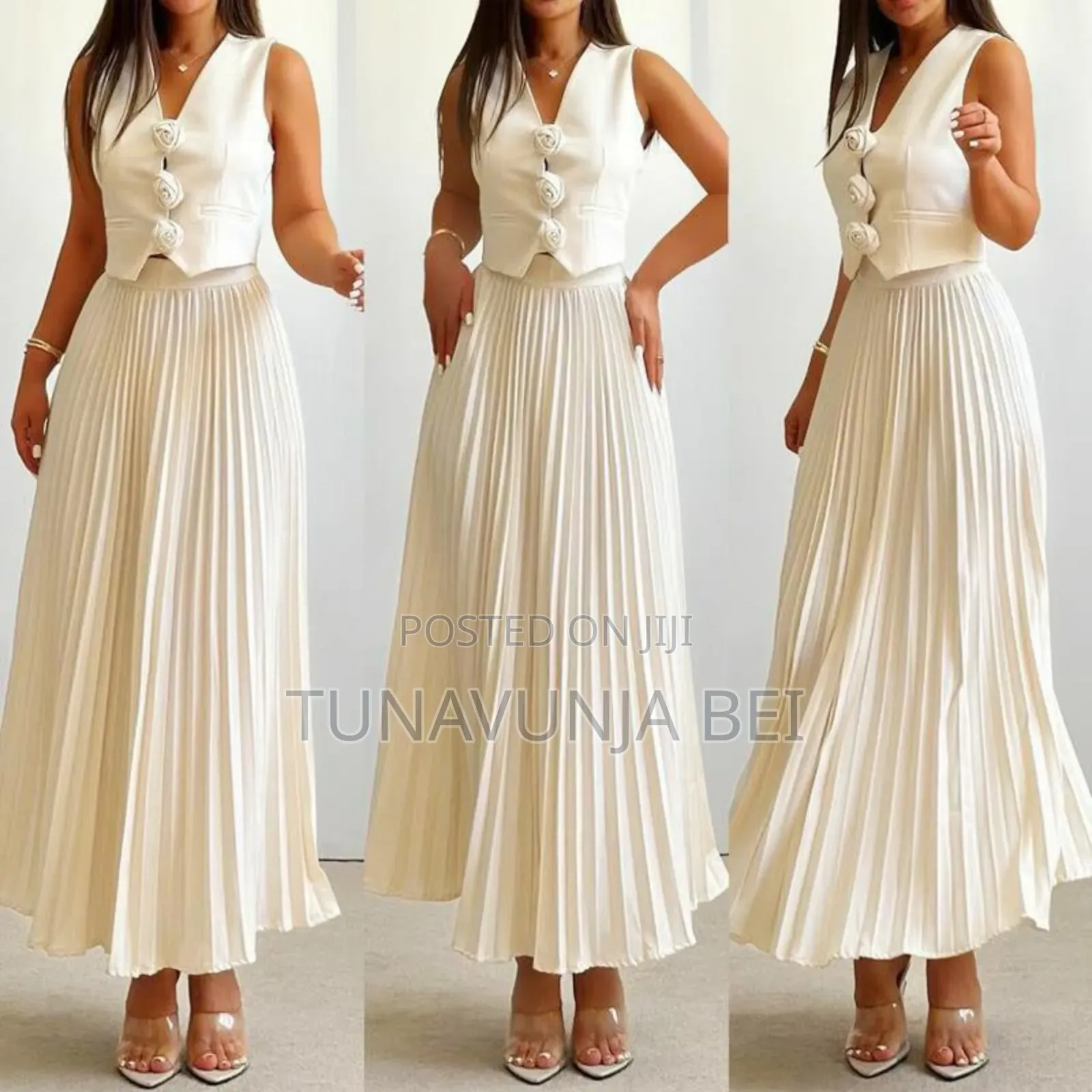 Flower Vest and Long Skirt