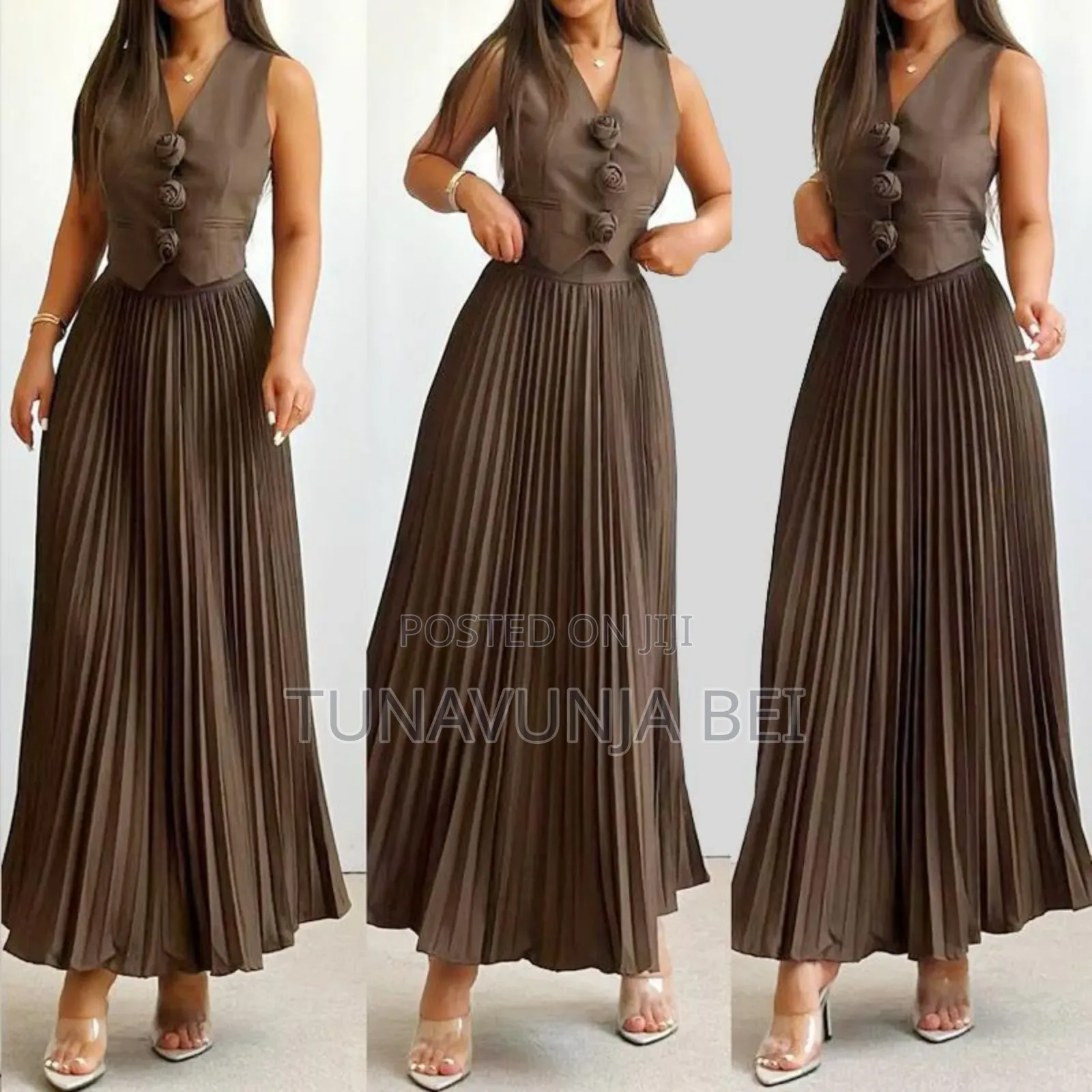 Flower Vest and Long Skirt