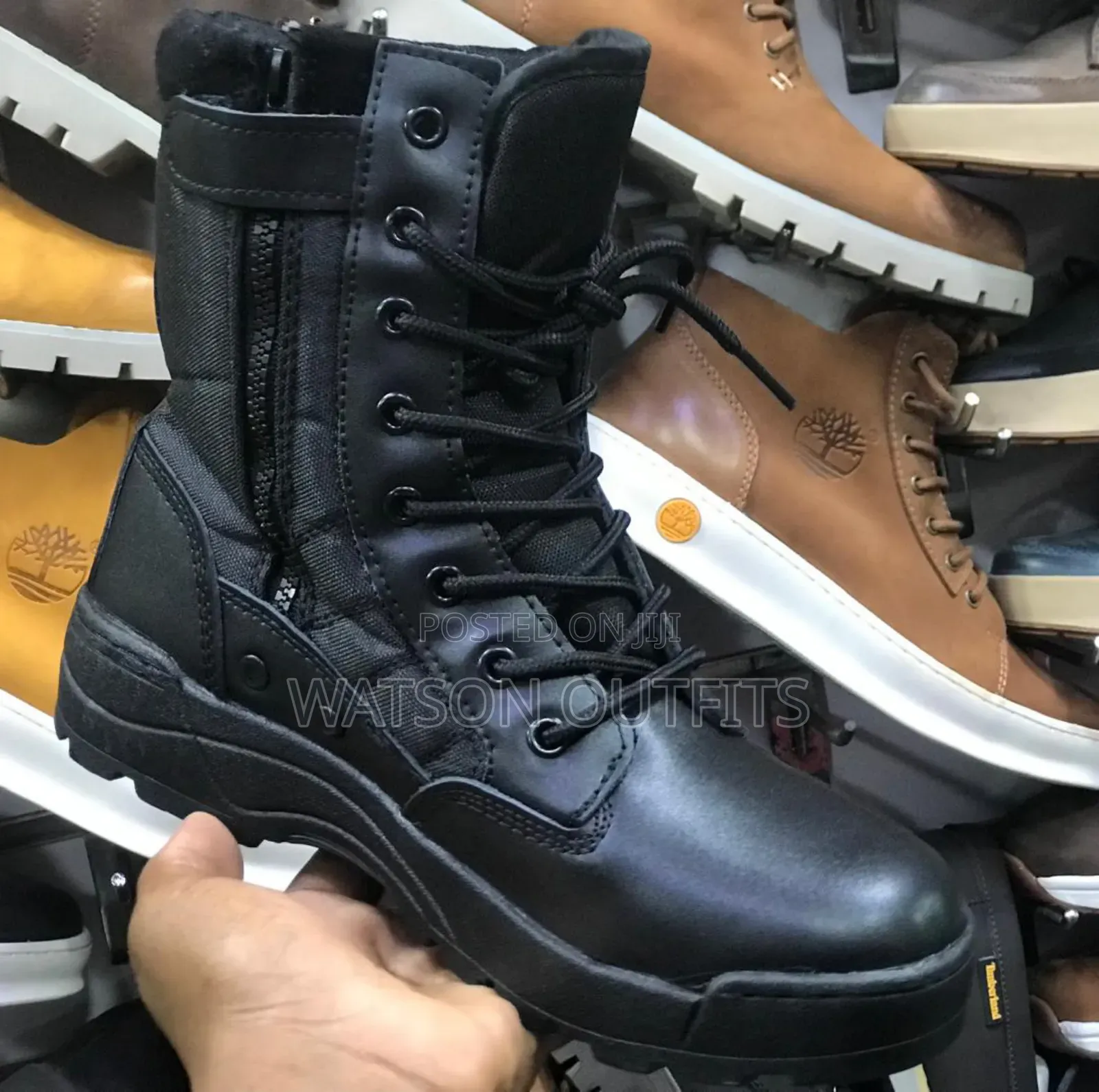 Beautiful Black Men's Leather Shoes or Boots Official