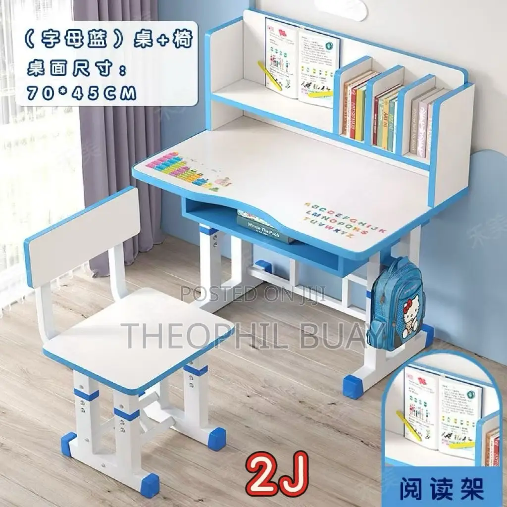 Learning Desk With Chair Classic Plasting Shelf Blue