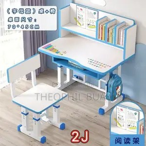 Learning Desk With Chair Classic Plasting Shelf Blue