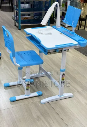 Kids Desk and Chair With Led Light Tablet Stand