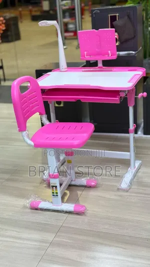 Kids Desk and Chair With Led Light Tablet Stand